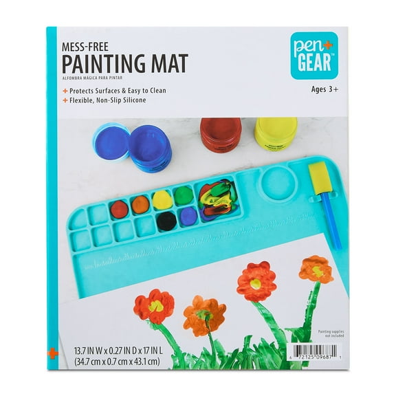 Pen+Gear Silicone Painting Mat with Paint Cup, Mess-Free Art Mat for Kids