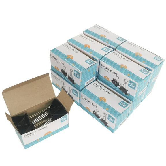Pen+Gear Metal Binder Clips, Black,12 Packs, 4 Count per Pack