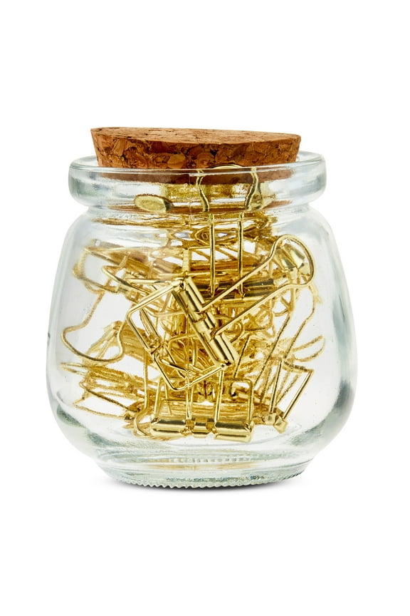 Metal Binder Clips, Gold, 18 Count, Clear Visibility