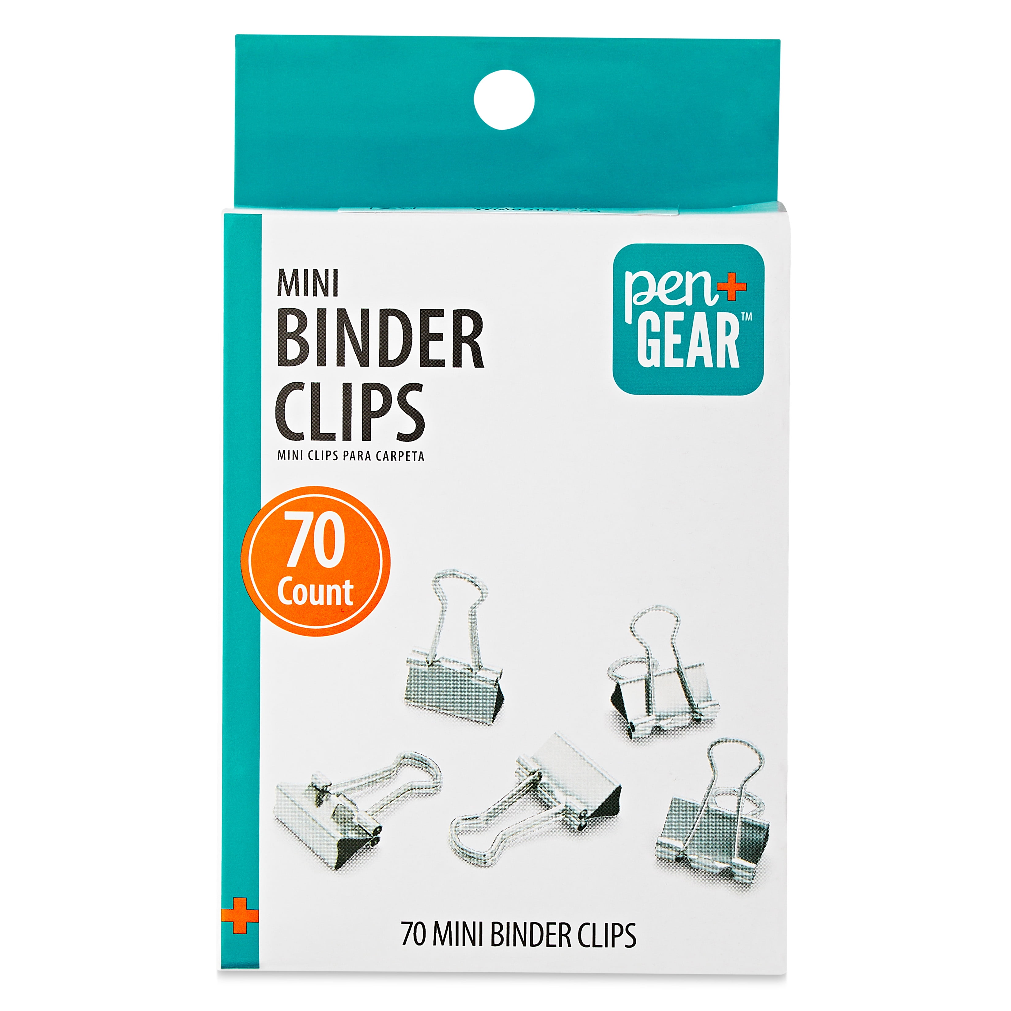 Pen+Gear Mini Binder Clips, Silver, 70 Count