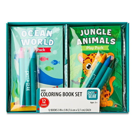 Pen+Gear Mini Coloring Book Set, 12 Count