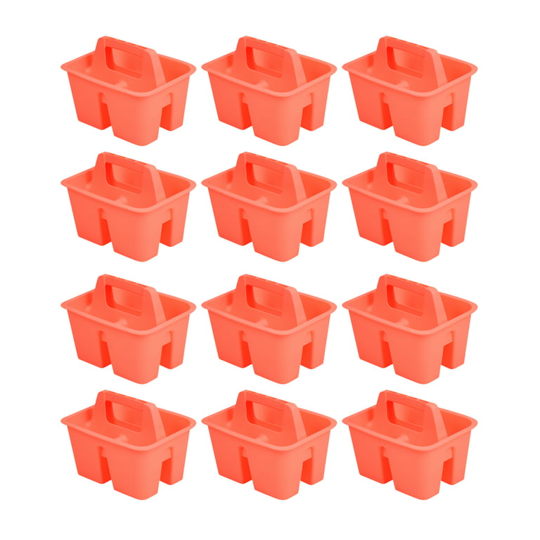 Pen+Gear Mini Plastic Caddy, Desktop Craft and Hobby Organizer, Coral,  12-Pack 