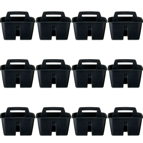 Pen+Gear Mini Plastic Craft and Hobby Organizer Caddy, Black, 12-Pack