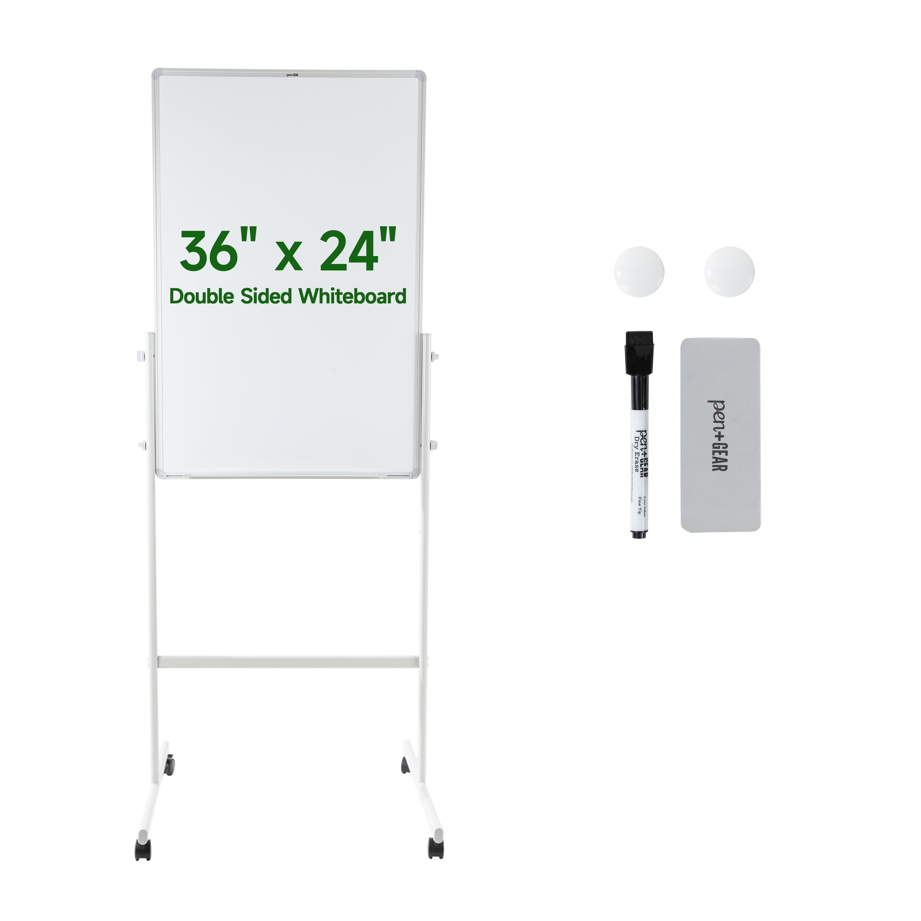 Pen + Gear Mobile Dry Erase Board, 24 X 36 inch, Whiteboard