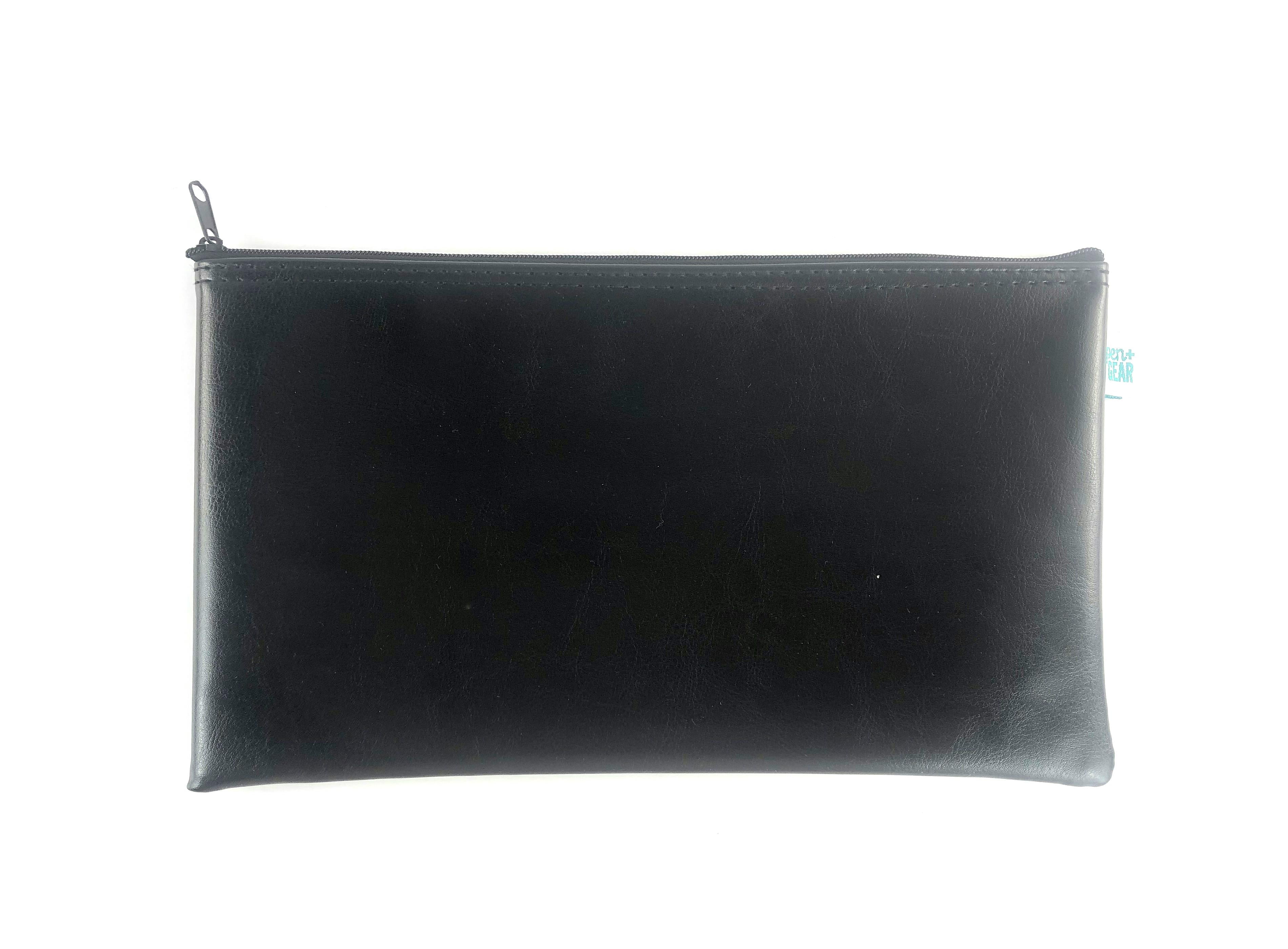 Pen + Gear Money Pouch Leatherette Material Security Deposit Bags Utility Zipper Bags - Black