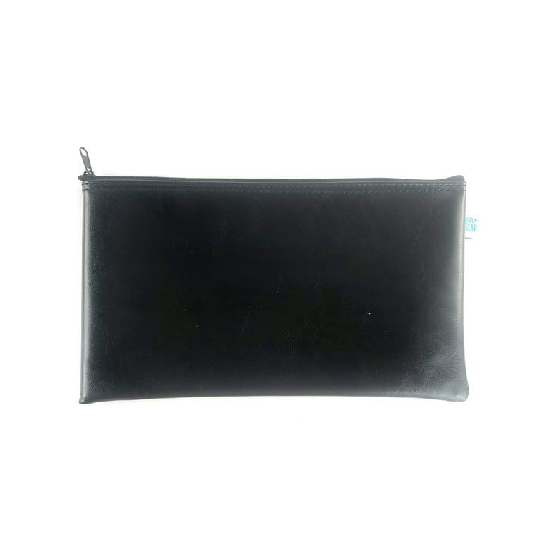 Pen + Gear Money Pouch Leatherette Material Security Deposit Bags Utility Zipper Bags - Black