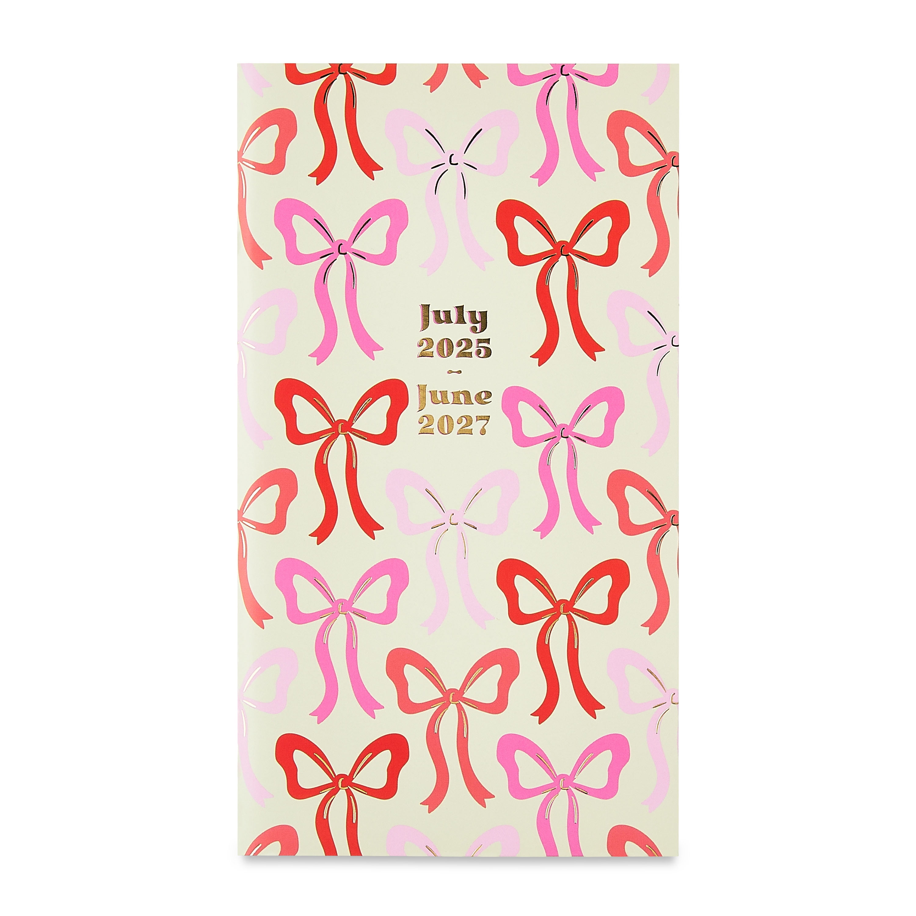 Pen+Gear 24-Month Monthly Pocket Planner, Bows, 3.75" x 6.75", Pink, July 2025 - June 2027