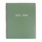 Pen + Gear Monthly/Weekly Poly Planner, Large Size, Green River Color, Twin Wire Bound