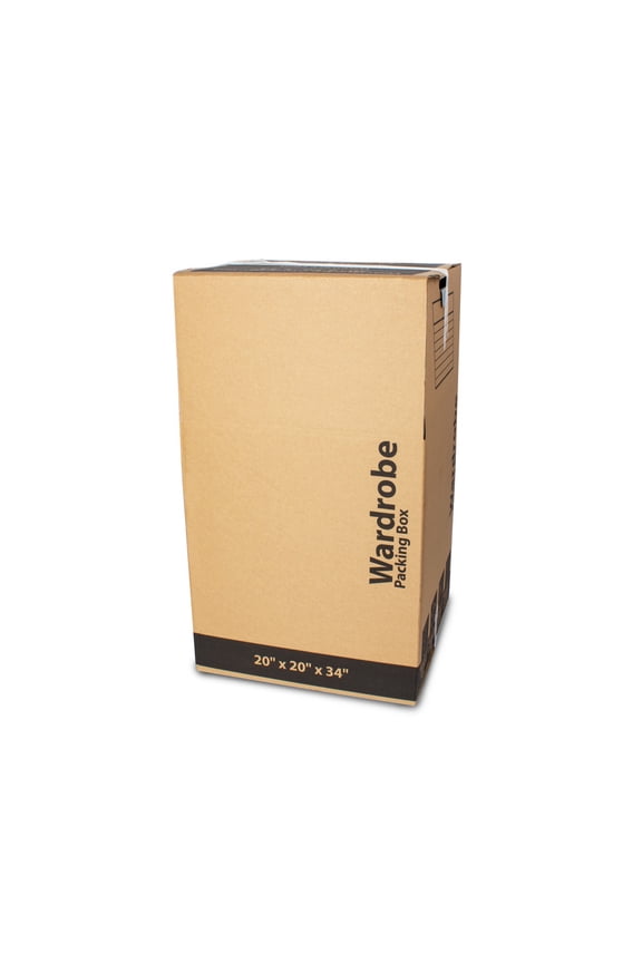 Moving Wardrobe Box, 20 in. x 20 in. x 34 in., Kraft, 1 Box
