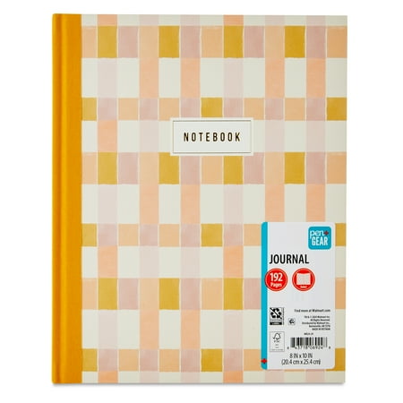 Pen+Gear Multicolor Checkerboard Journal with Cloth Binding, 8" x 10", 192 Pages, Adult