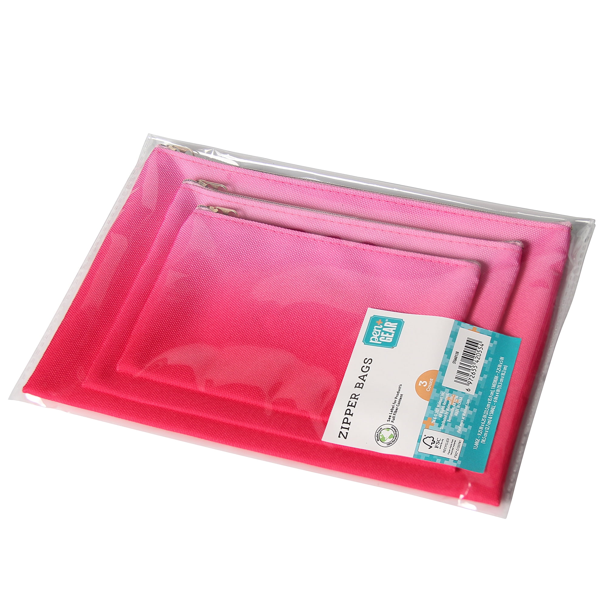 21/1/22 Personalized Pencil Pen Case, Pink Multiple Compartment