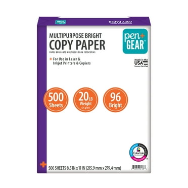 Pen+Gear Multipurpose Bright Paper, 8.5" x 11", 96 Bright, White, 20 lb., 1 Ream (500 Sheets)
