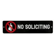 Pen+Gear No Soliciting Sign, 2 in x 8 in, Black, 1 Pack