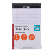 Pen+Gear Narrow Ruled Heavyweight Junior Legal Pads, 5"x8", White Paper, 50 Sheets Each, 100 Pages, 6 Pack