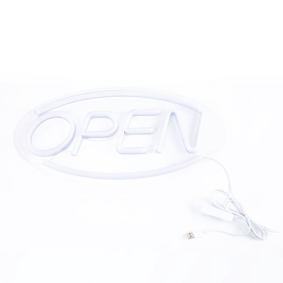 Pen+Gear Neon LED Open Sign, 17.7 x 8.7 in, Red and Blue Lights, Plug-in Powered, Clear Display