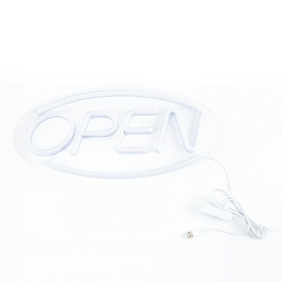 Pen+Gear Neon LED Open Sign, 17.7 x 8.7 in, Red and Blue Lights, Plug-in Powered, Clear Display