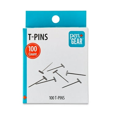 Pen + Gear Nickel-Plated T-Pins 1.6" Long 100 Count,Steel, Silver. 2.99 x 0.54 x 4.29 in