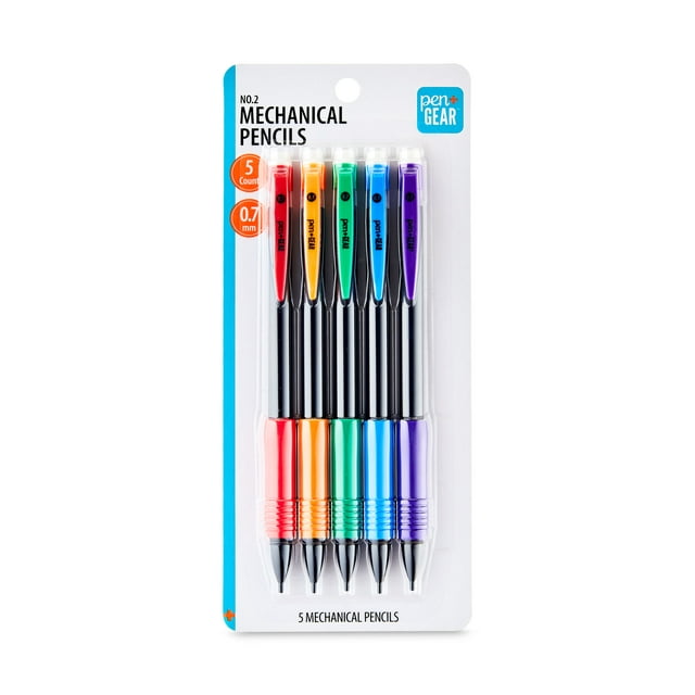 Pen+Gear No.2 Mechanical Pencils, 0.7mm, 5 Pack