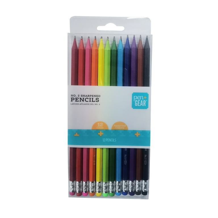 Pen+Gear No. 2 Sharpened Biofiber Pencils, Assorted Colors