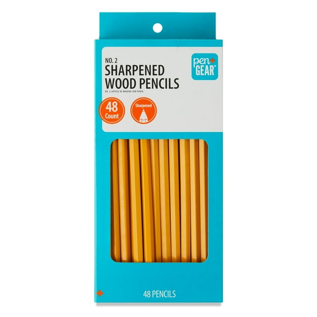 Pen+Gear No. 2 Wood Pencils, Sharpened, 48 Count