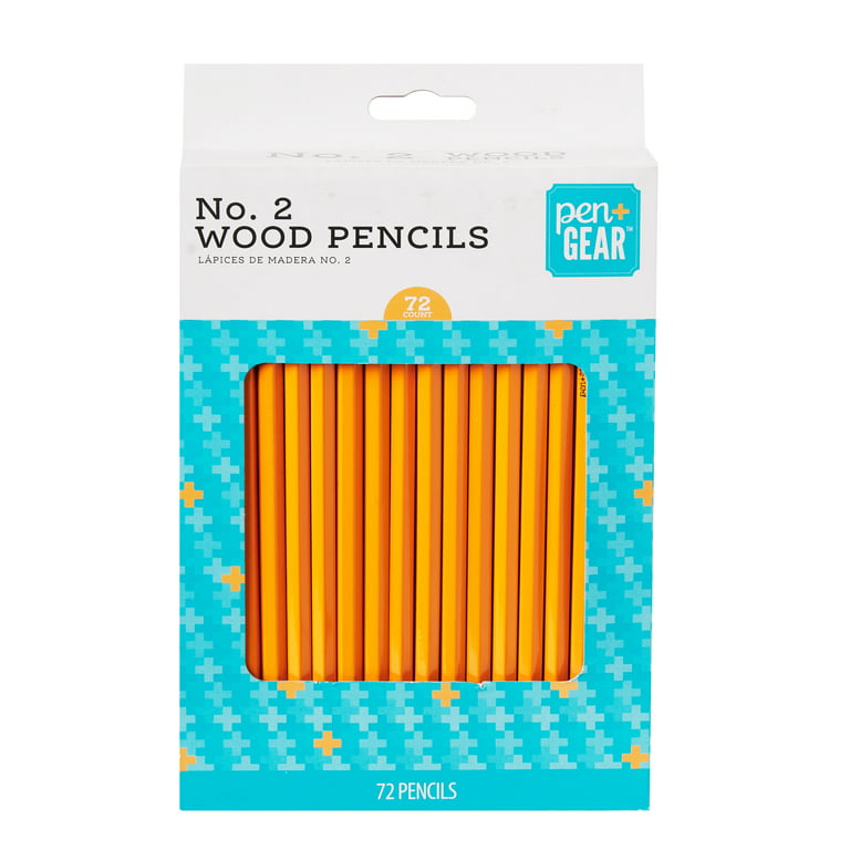 Wood Pencils, #2 Lead, Medium, Pack of 72 - Zerbee