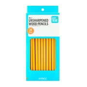 Pen+Gear No. 2 Yellow Wood Pencils, Unsharpened, 24 Count
