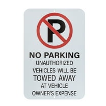 Pen+Gear No Parking Sign, 12x18 inches- Vibrant White/Red, Steel, Versatile Installation for Indoor/Outdoor