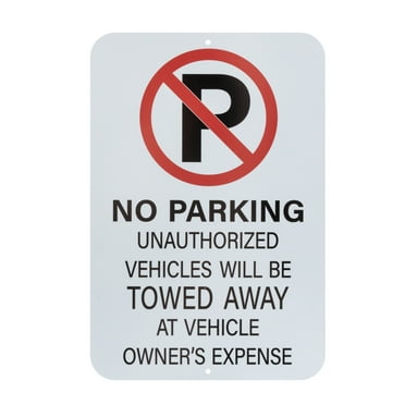 Pen+Gear No Parking Sign, 12x18 inches- Vibrant White/Red, Steel, Versatile Installation for Indoor/Outdoor