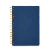 Pen+Gear PU Cover Journal, Navy, 240 Pages, Spiral, Uncoated Paper.
