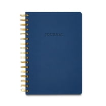 Pen+Gear PU Cover Journal, Navy, 240 Pages, Spiral, Uncoated Paper.