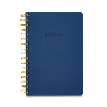 Pen+Gear PU Cover Journal, Navy, 240 Pages, Spiral, Uncoated Paper.