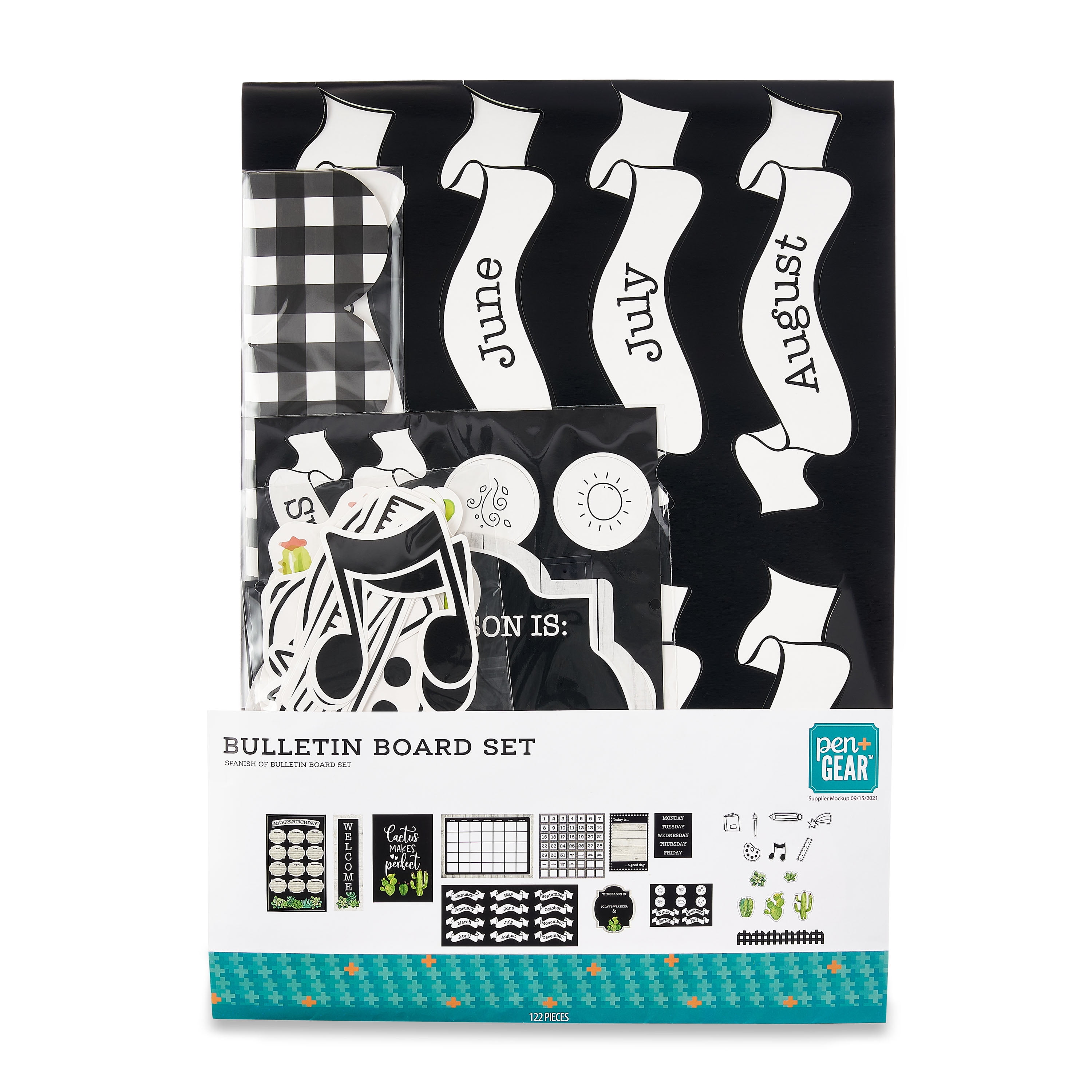 Pen+Gear Paper Bulletin Board and Calendar Set, 122 Pieces, Assembled