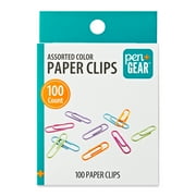 Pen+Gear Paper Clips, Assorted Colors, 100 Count
