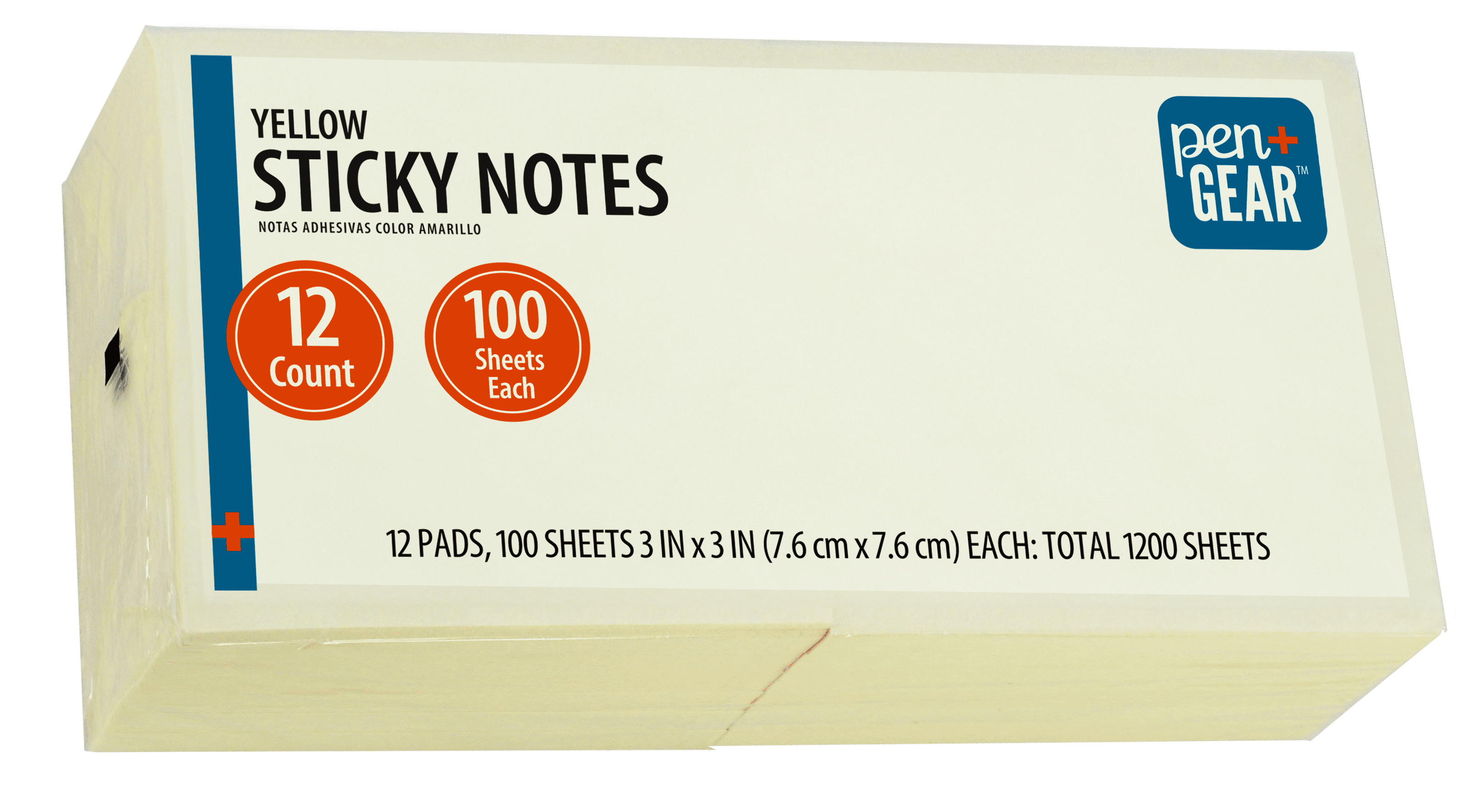 Pen+Gear Paper Sticky Notes, Yellow, 3" x 3", 1200 Sheets