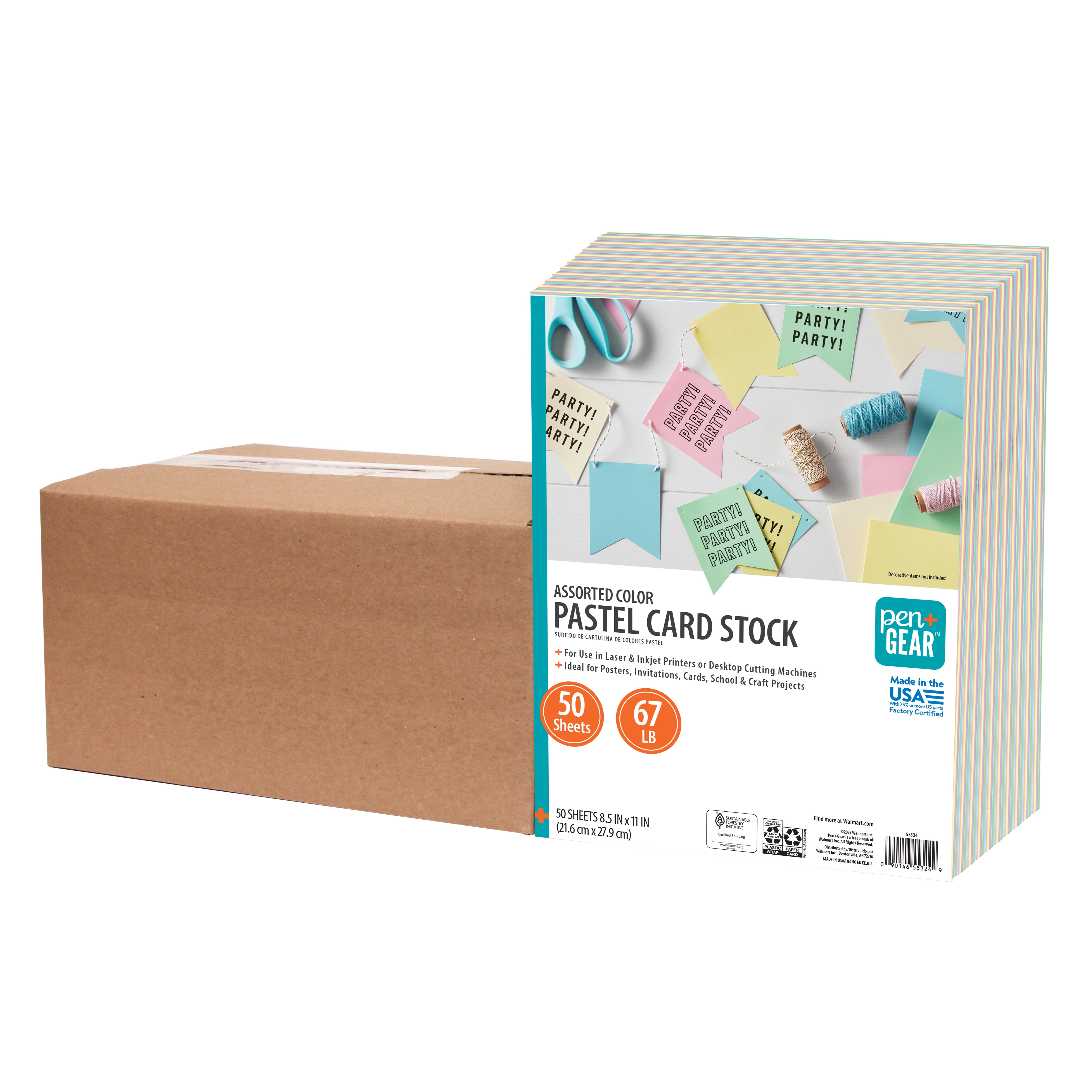Main Keys Rig Pen+Gear Assorted Pastel Card Stock, 8.5