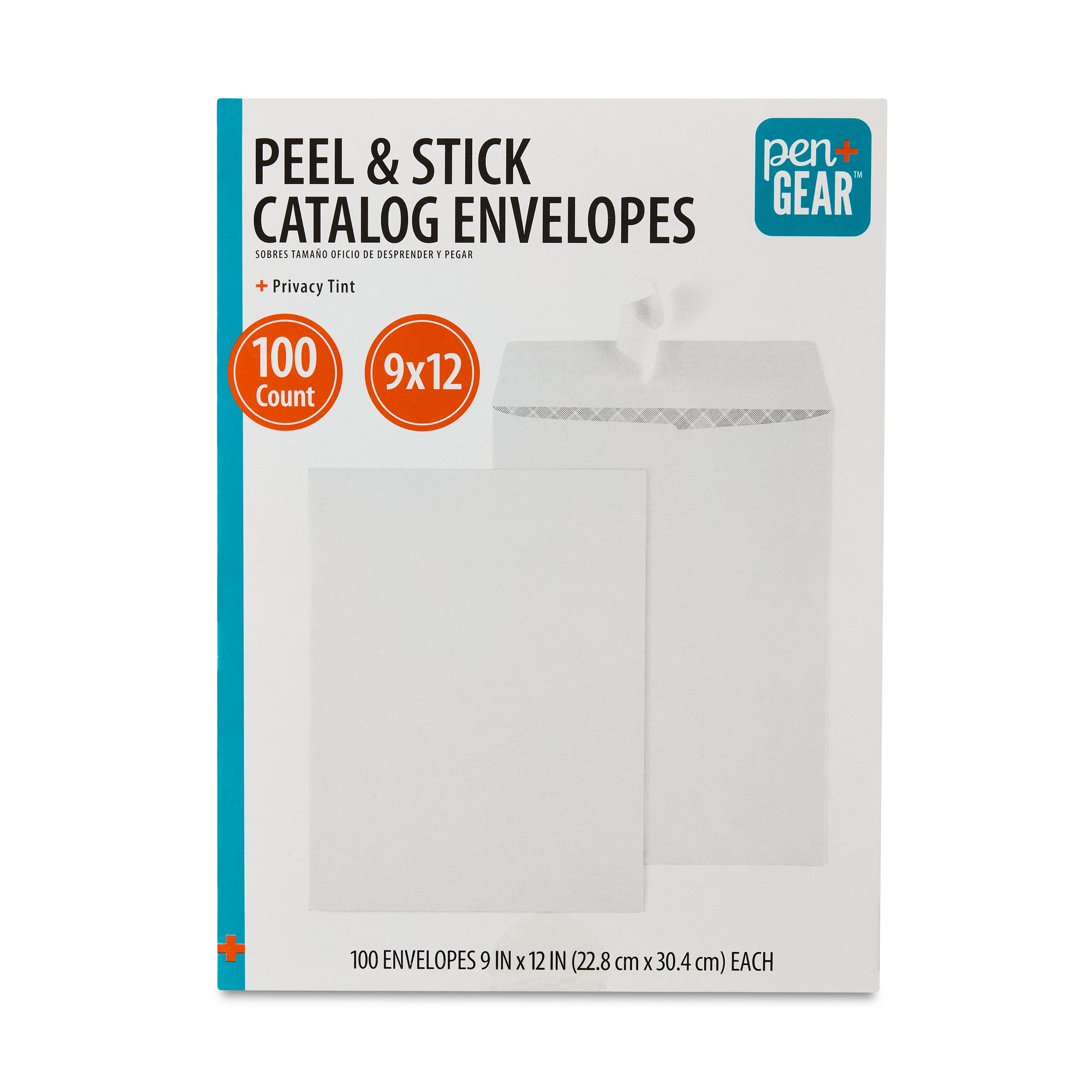 Pen+Gear Peel and Stick Catalog Envelopes, White, 9 in x 12 in, 100