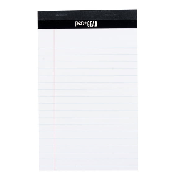 Pen + Gear Perforated Junior Legal Pads, White Color, 3 Pack, Wide Ruled, 5 in x 8 in