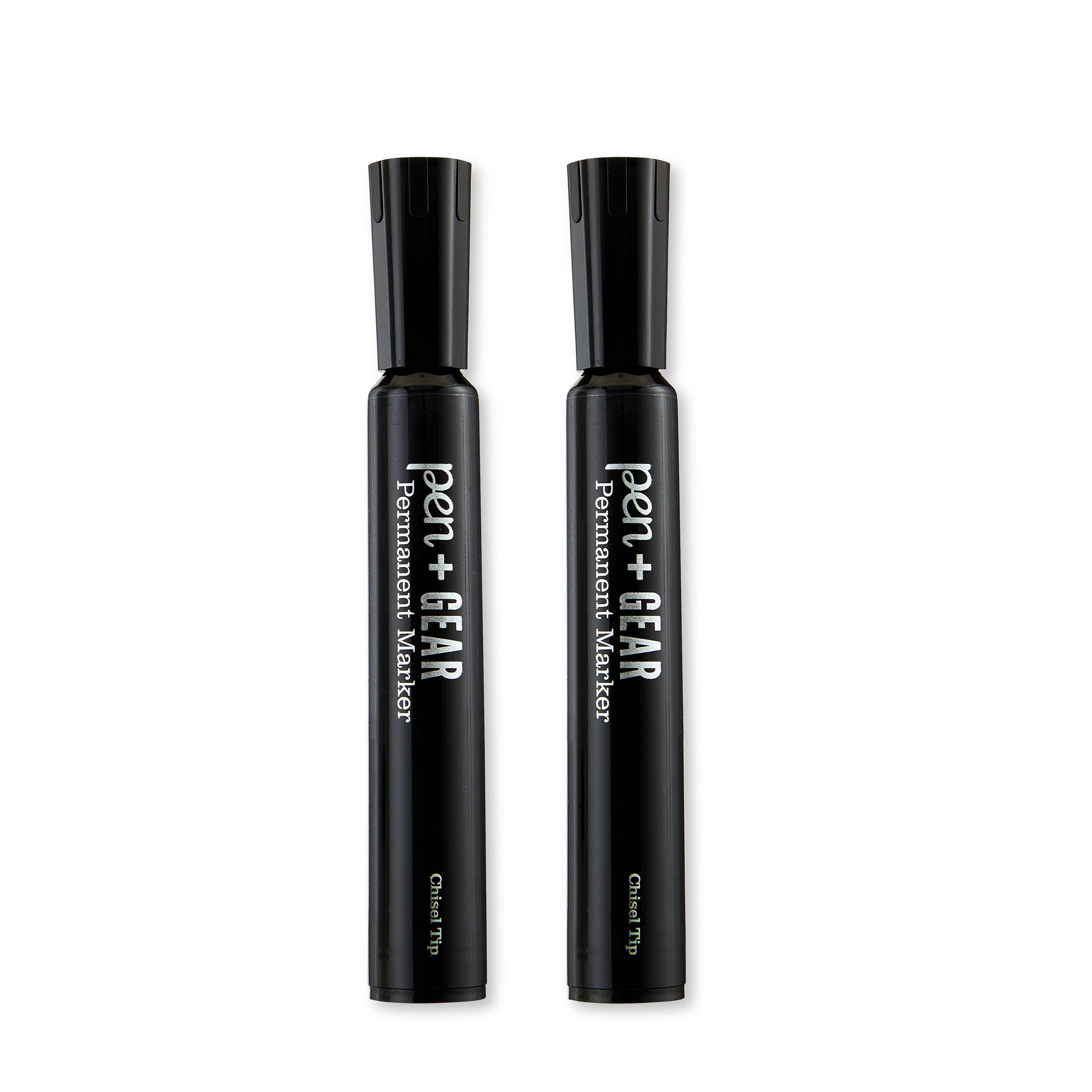 Pen+Gear Permanent Marker, Chisel Tip, 2 Count, Black Color