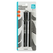 Pen+Gear Permanent Marker, Chisel Tip, Black Color, 2 Count