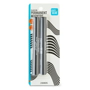 Pen + Gear Permanent Markers, Chisel Tip, Black, 2 Count