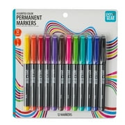 Pen+Gear Permanent Markers, Fine Tip, Assorted Colors, 12 Count, Ideal for Children above age of 12 years.