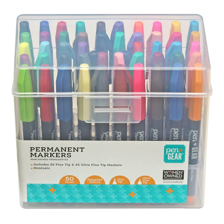 Pen + Gear Permanent Markers Fine Tip Assorted Colors 30 Count New
