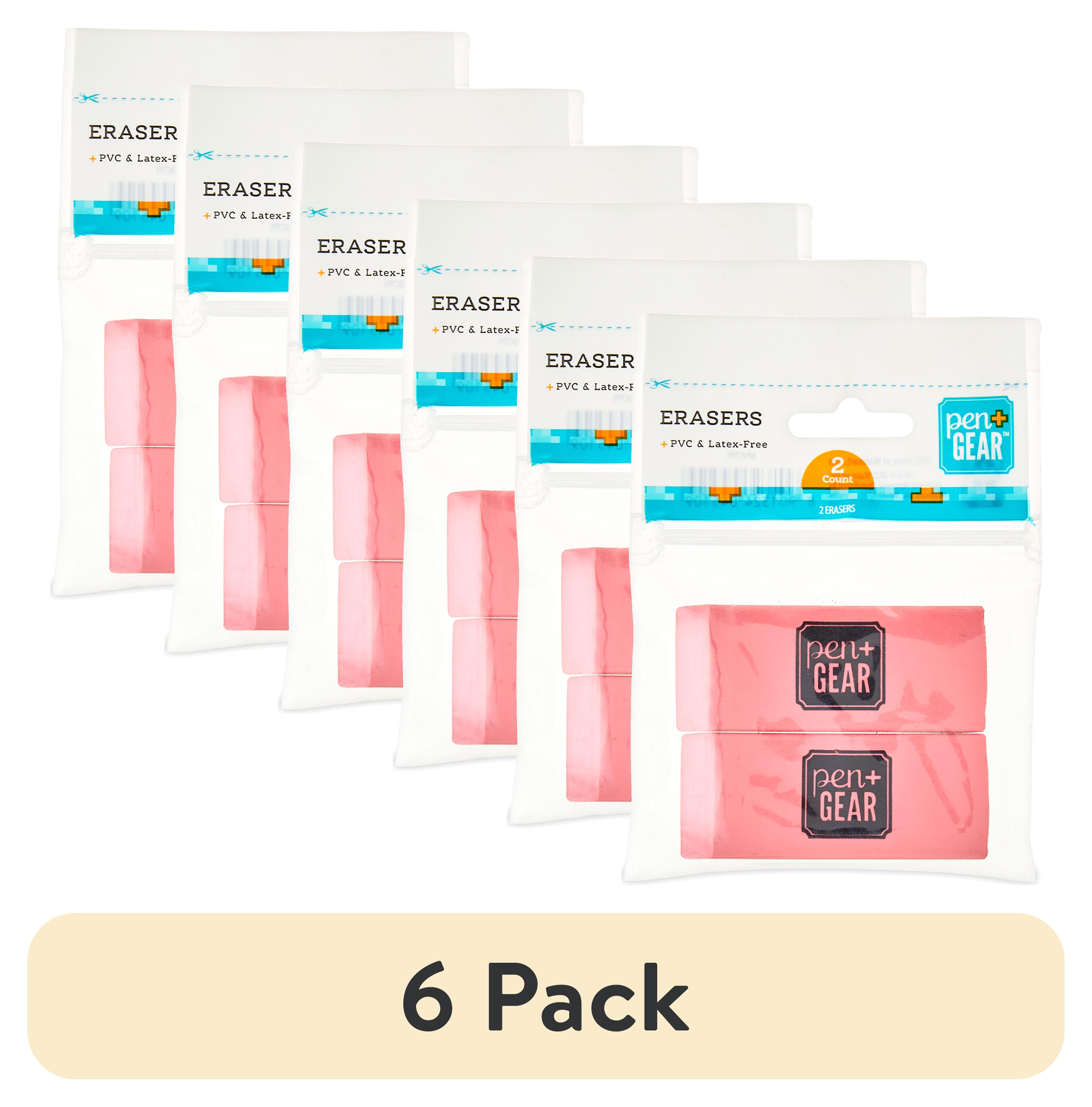 (6 pack) Pen+Gear Pink Erasers, 2 Count