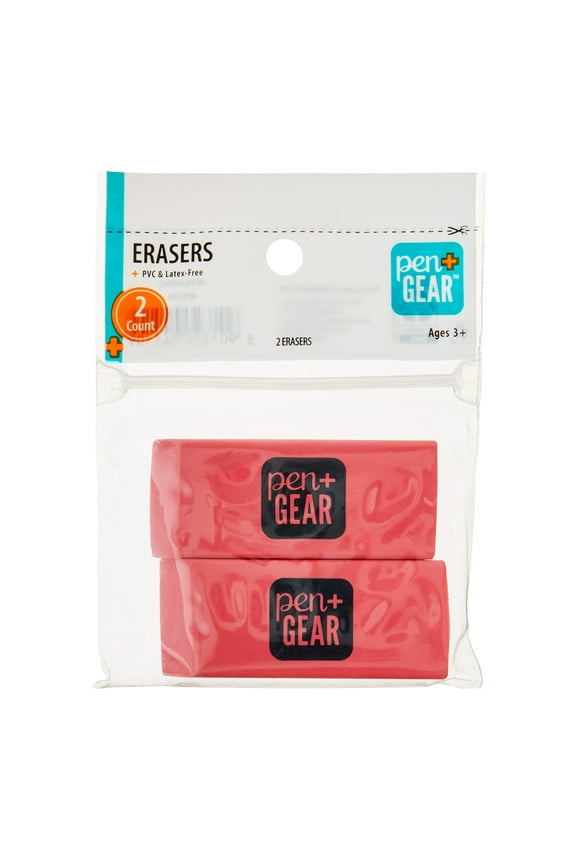 Pink Block Erasers, 2 Count