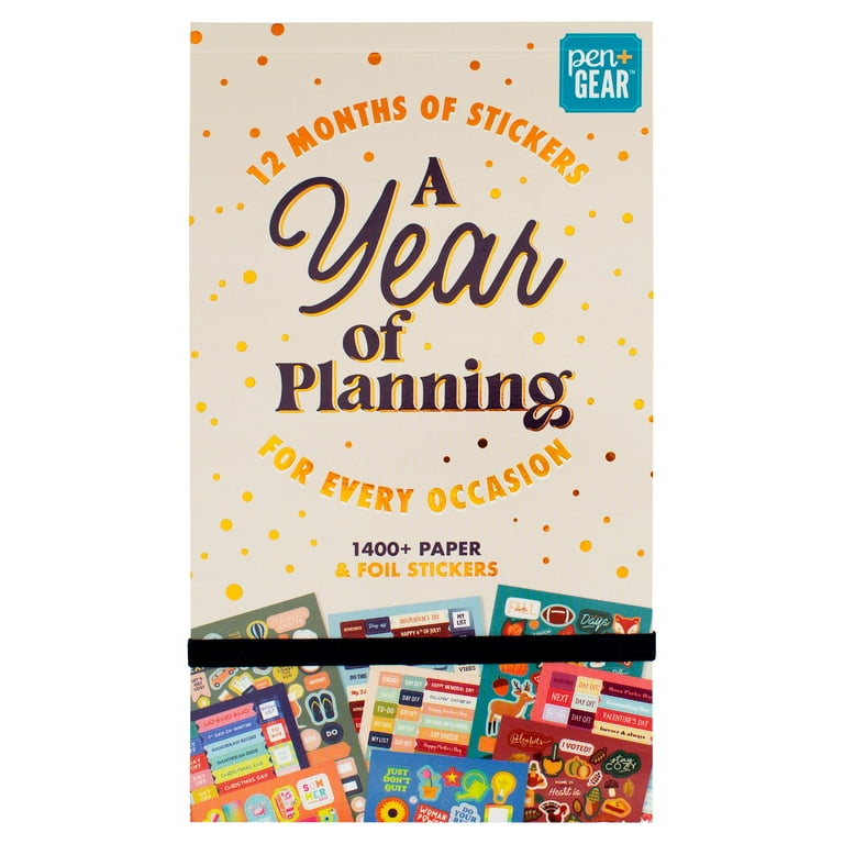 Pen + Gear Planner Sticker Book, Year of Planning, 30 Sheets, 1400