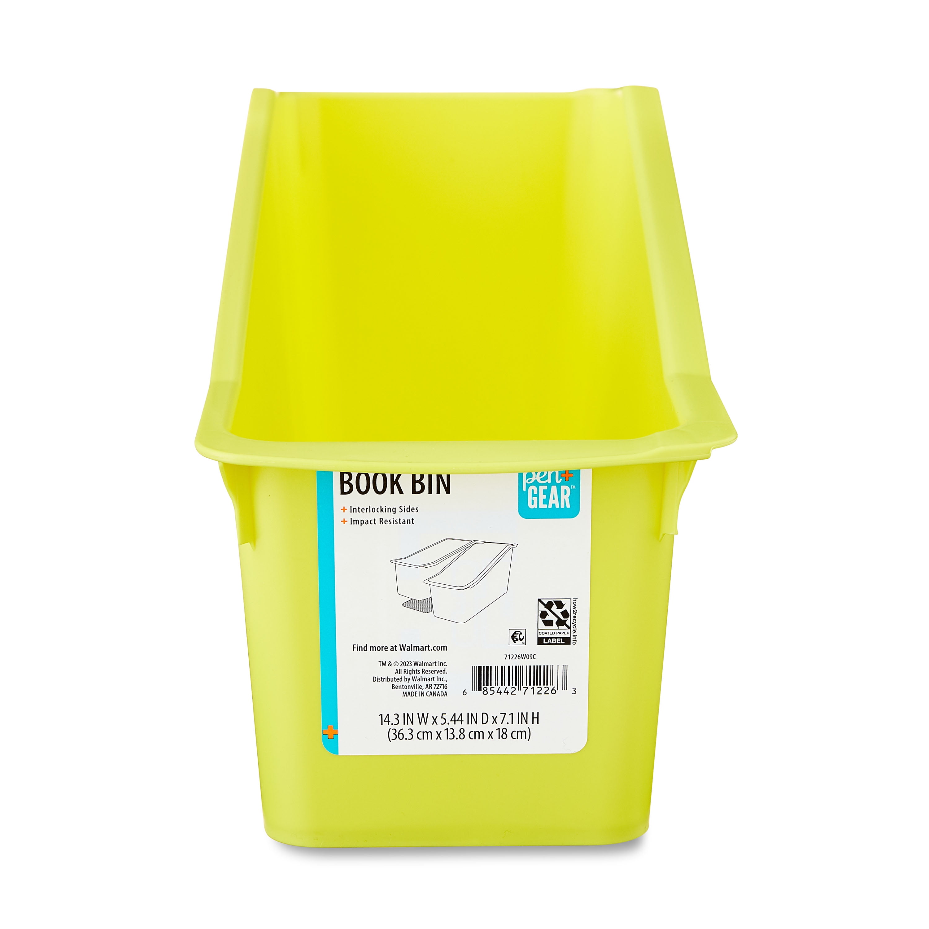 Pen+Gear Plastic Book Bin, Lemon Lime - Walmart.com