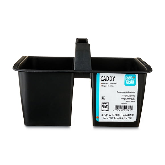 Pen+Gear Caddy, 8.75 x 7.68 x 4.44 in, Black