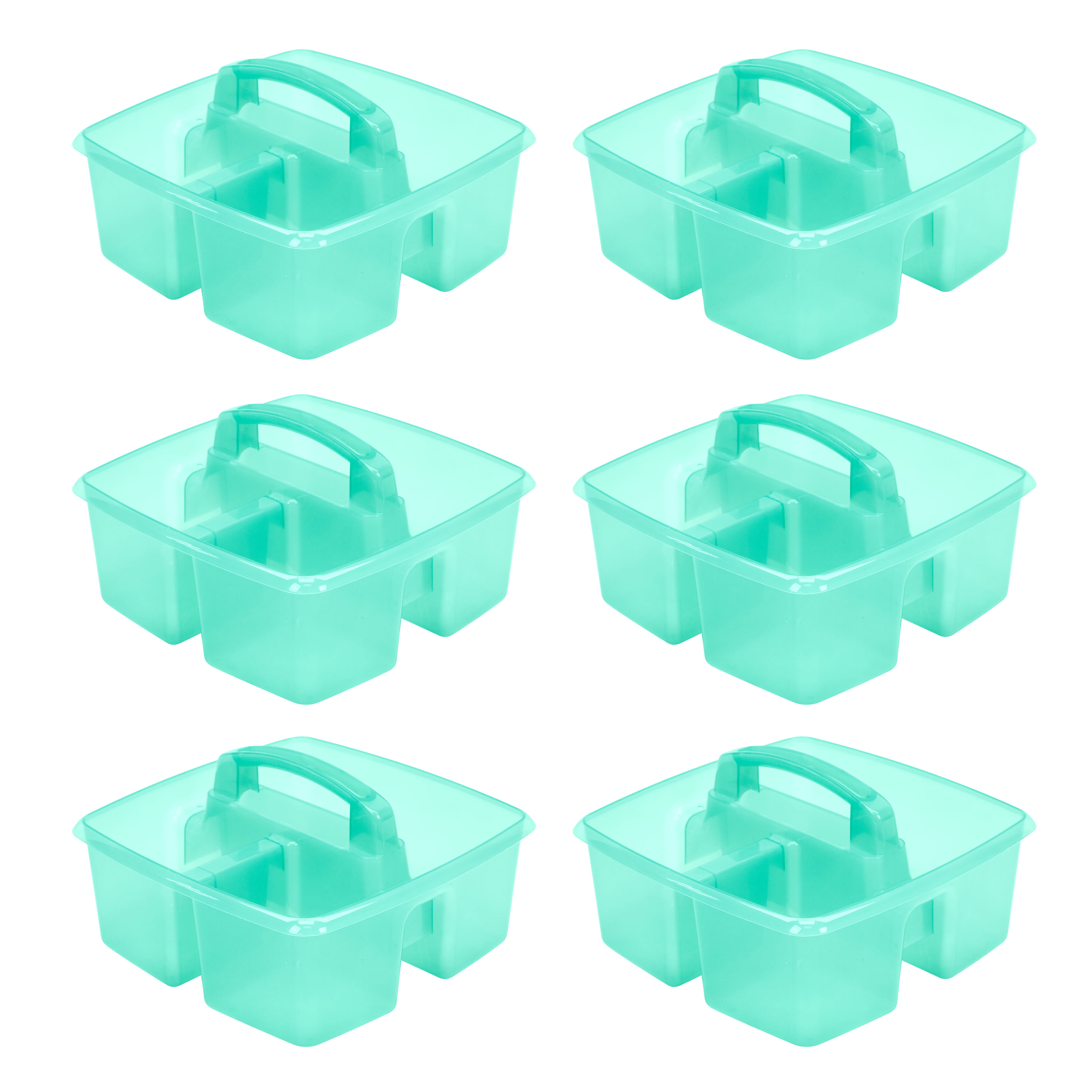 Pen+Gear Plastic Caddy, Craft and Hobby Organizer, Tint Green, 6-Pack 