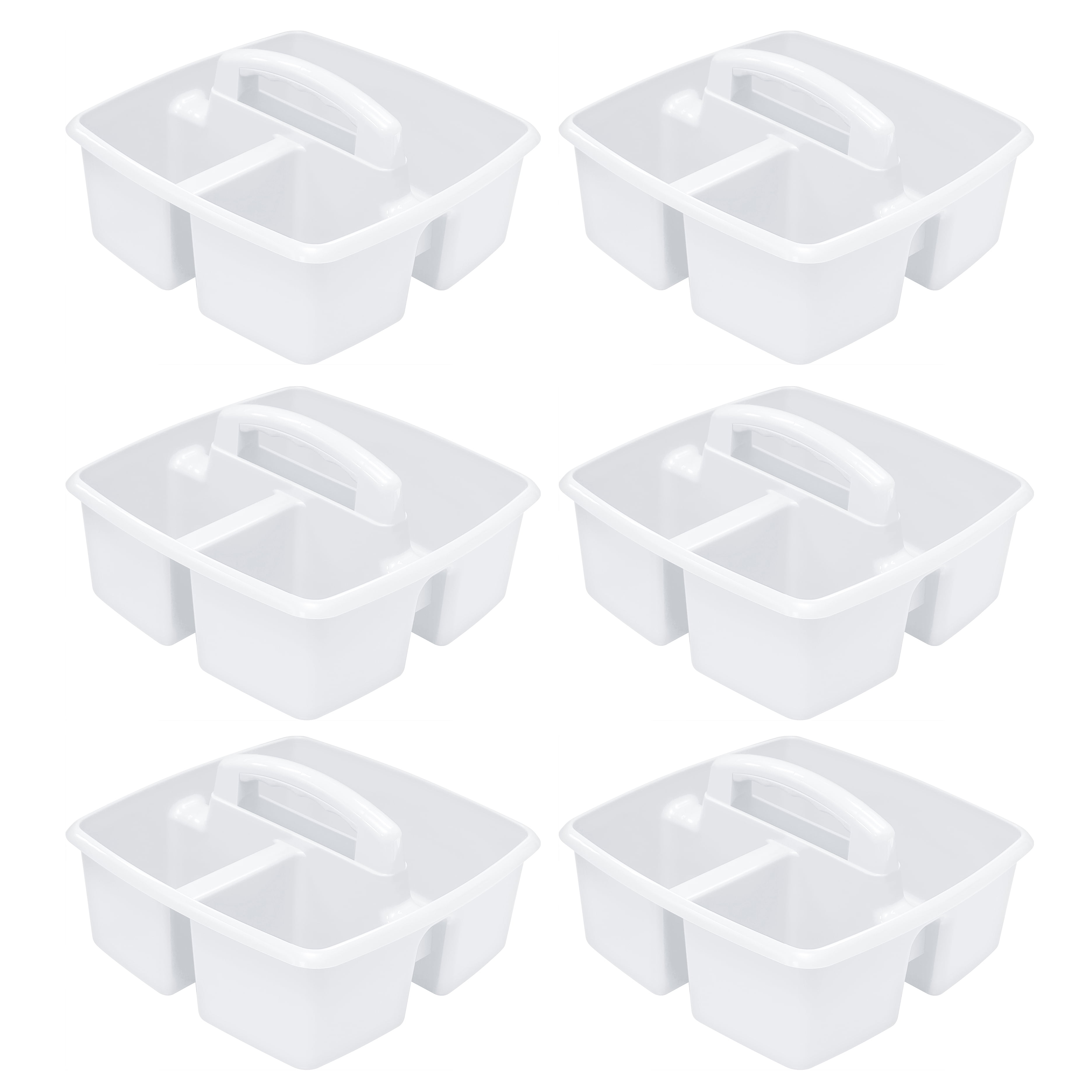 Pen+Gear Plastic Caddy, Craft and Hobby Organizer, White, 6-Pack