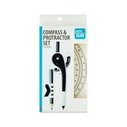 Pen + Gear 12-inch Plastic Compass with 180-Degree Plastic Protractor, School Math Supplies, Black in Bulk pack